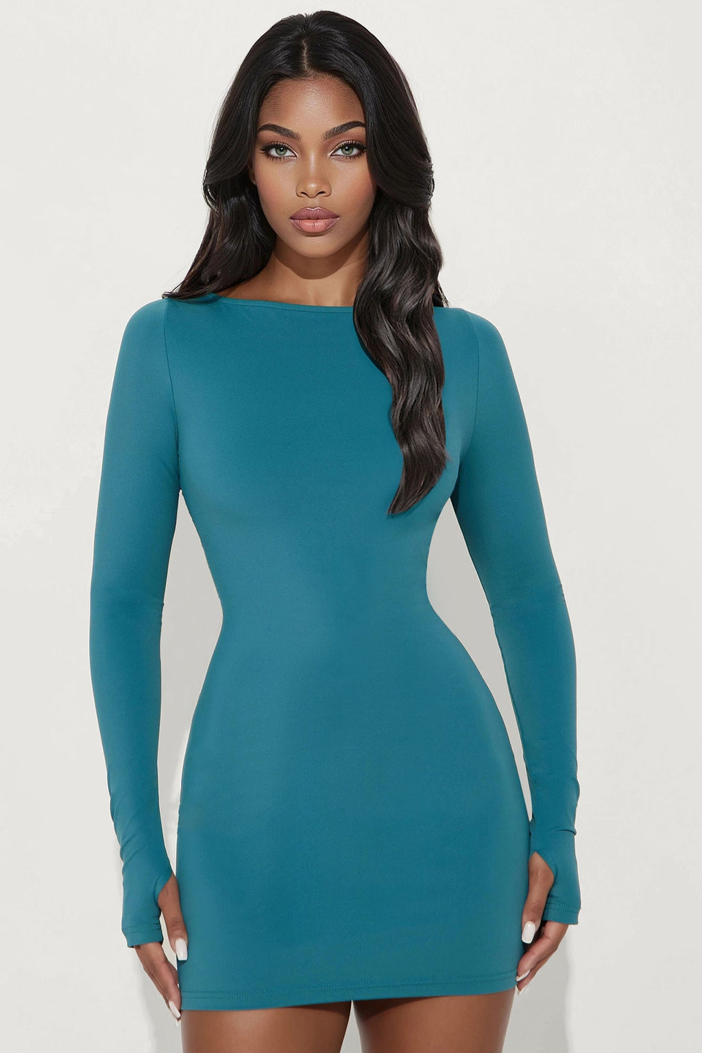 Layla Lace Up Micro Mini Dress - Teal