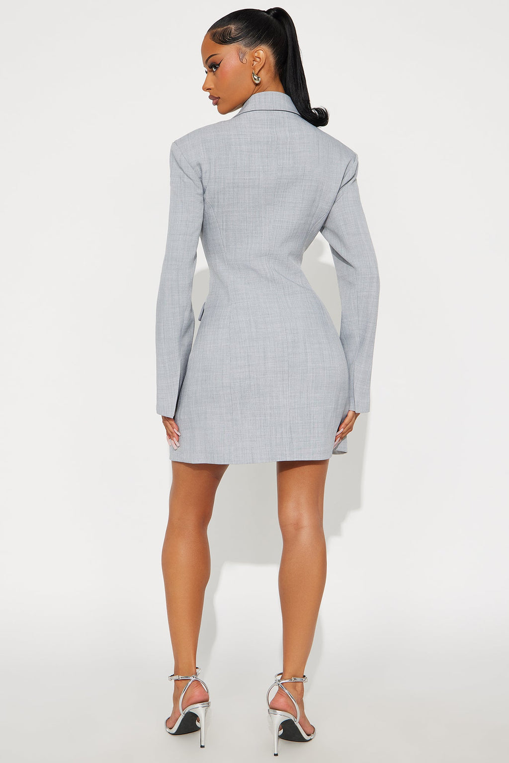 Court Appointed Blazer Mini Dress - Grey