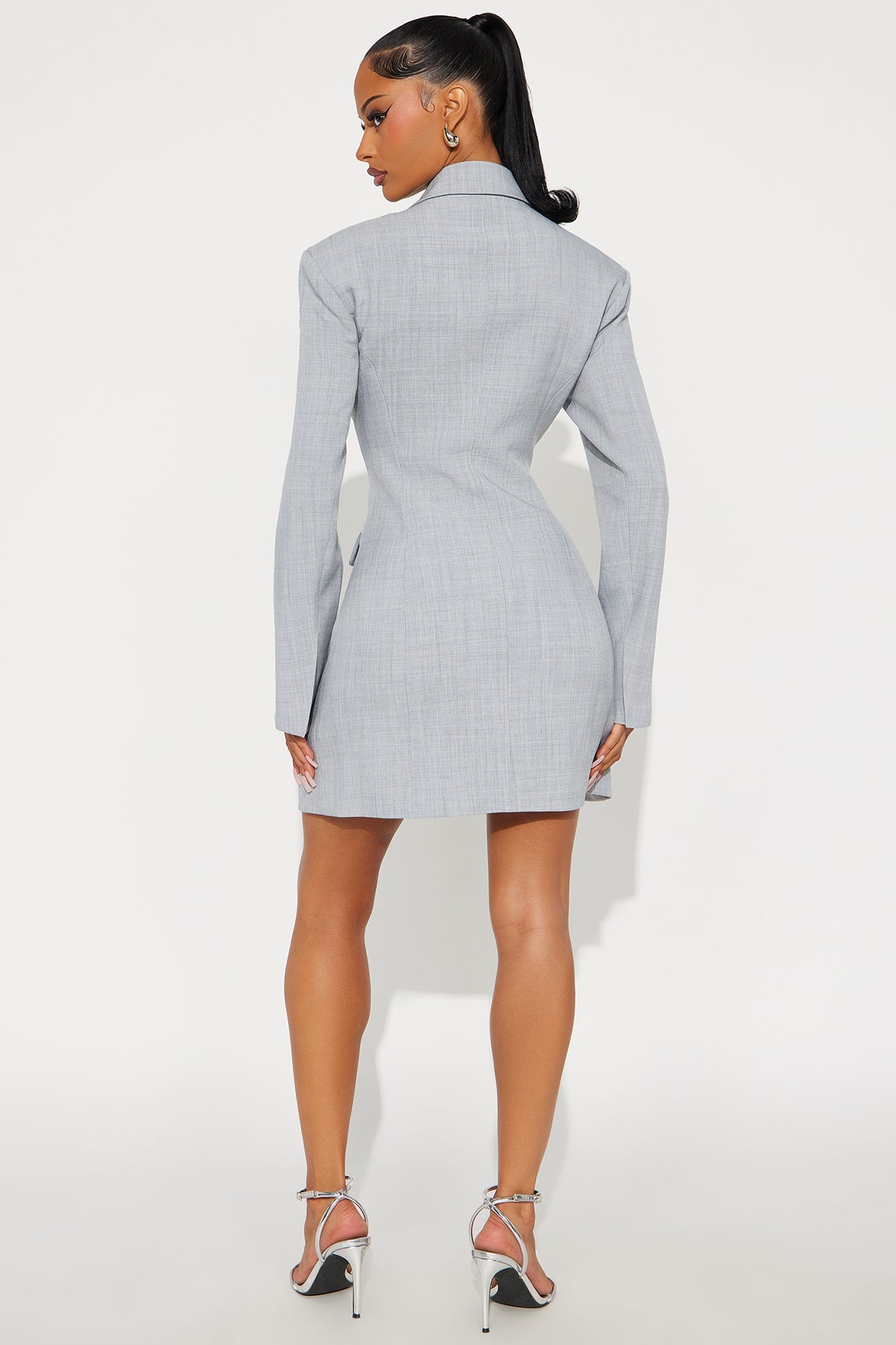 Court Appointed Blazer Mini Dress - Grey