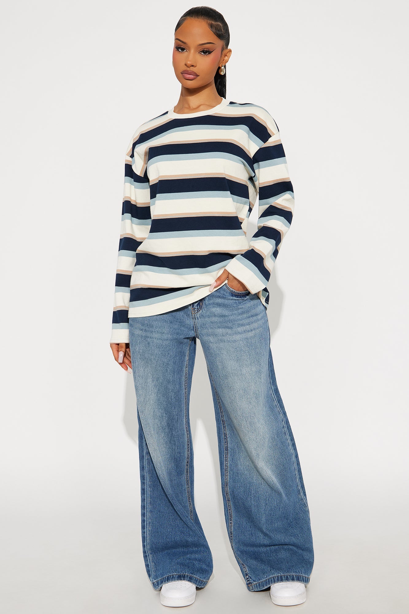 Katie Long Sleeve Tshirt - Blue/combo