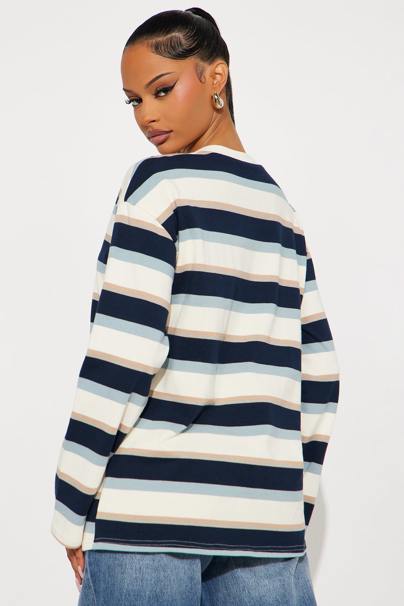 Katie Long Sleeve Tshirt - Blue/combo