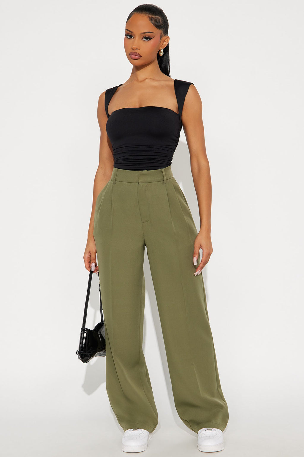 Kendall High Rise Trouser Pant - Olive