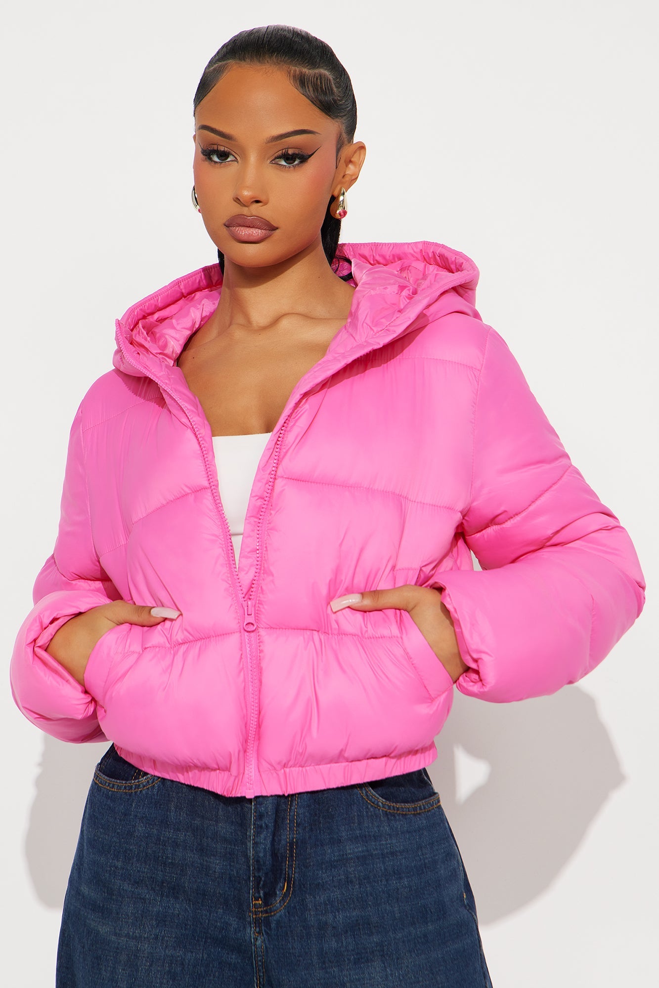 Up And About Puffer Coat - Pink