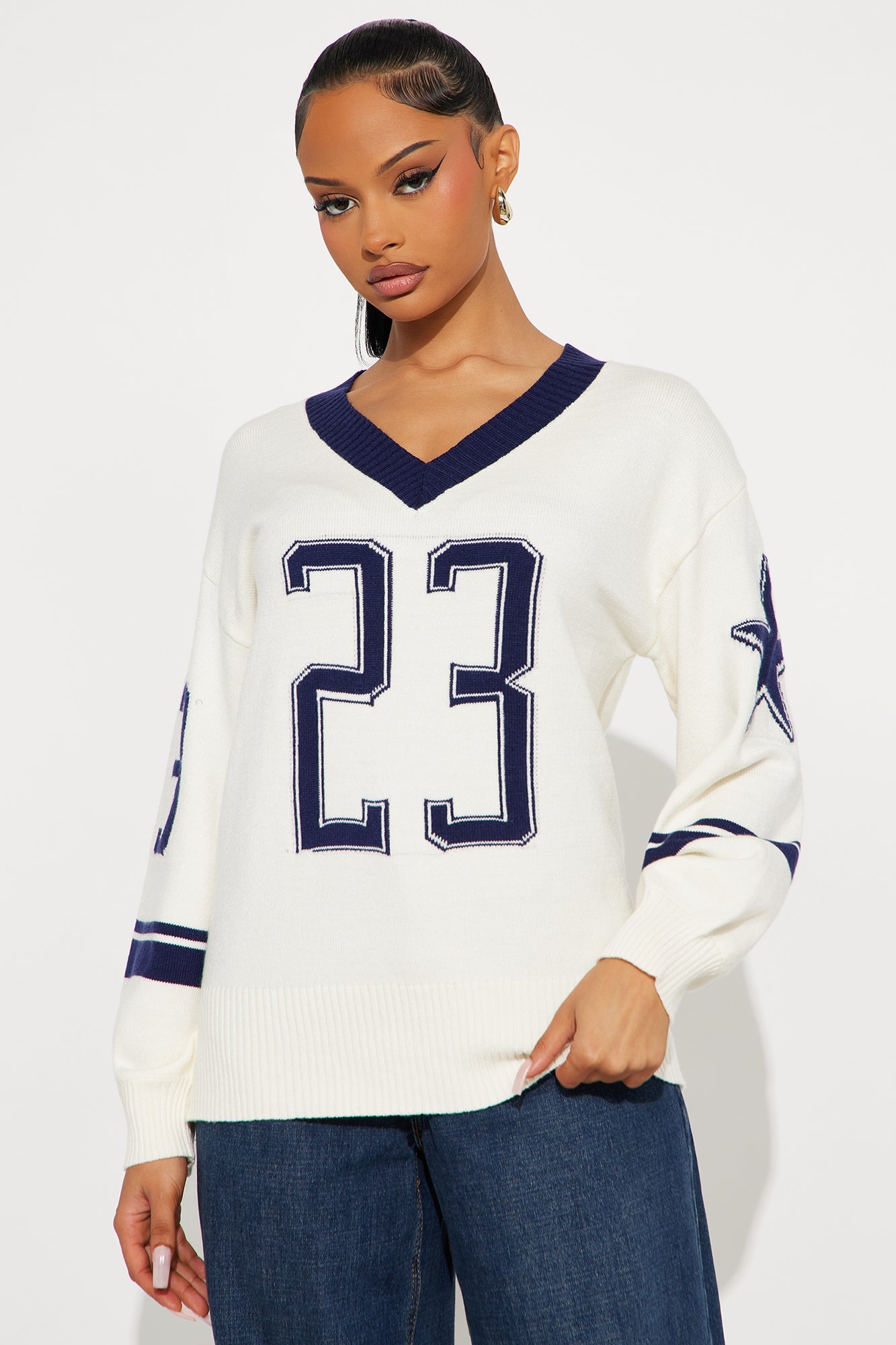 Here For The Snacks Sweater Jersey - Ivory/combo