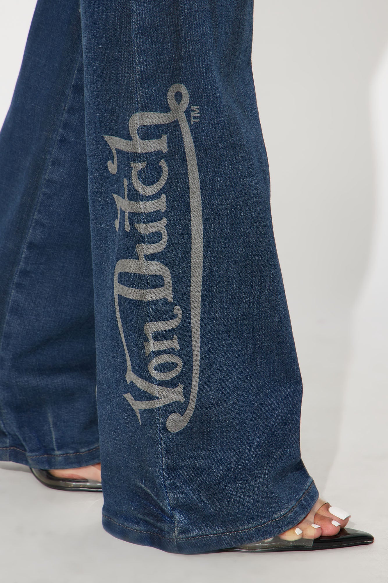 Von Dutch Wings Low Rise Bootcut Jeans - Medium Wash