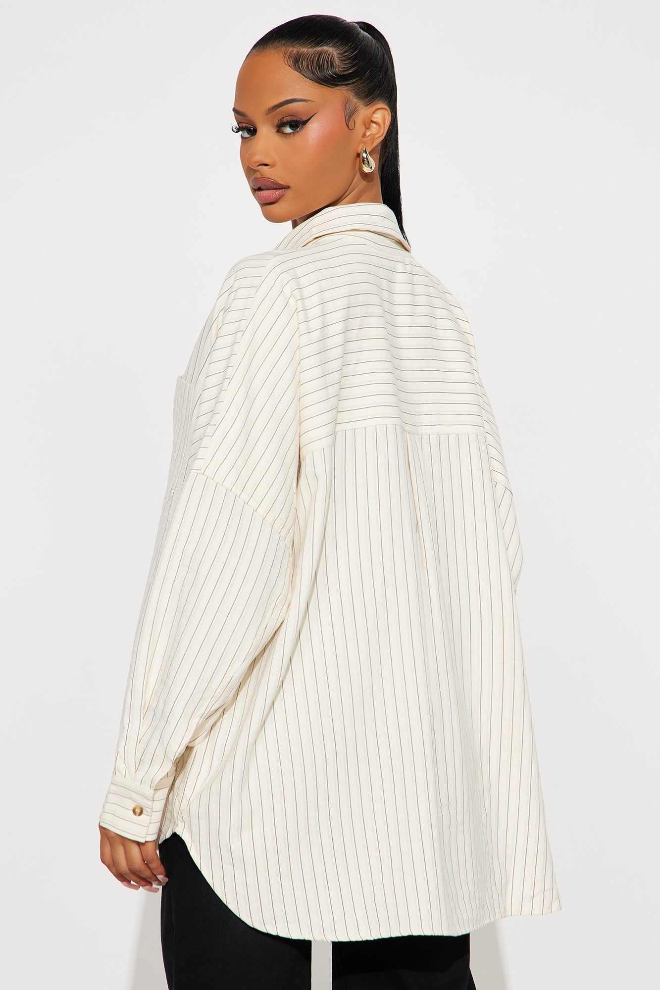 Make My Move Pinstripe Shirt - Cream