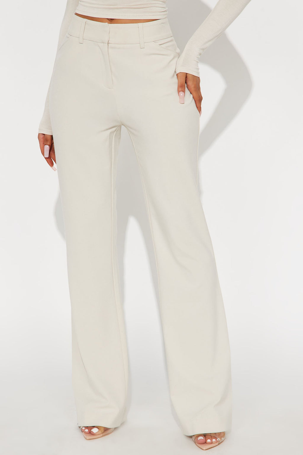 Tasha Dressy High Rise Pants - Oatmeal