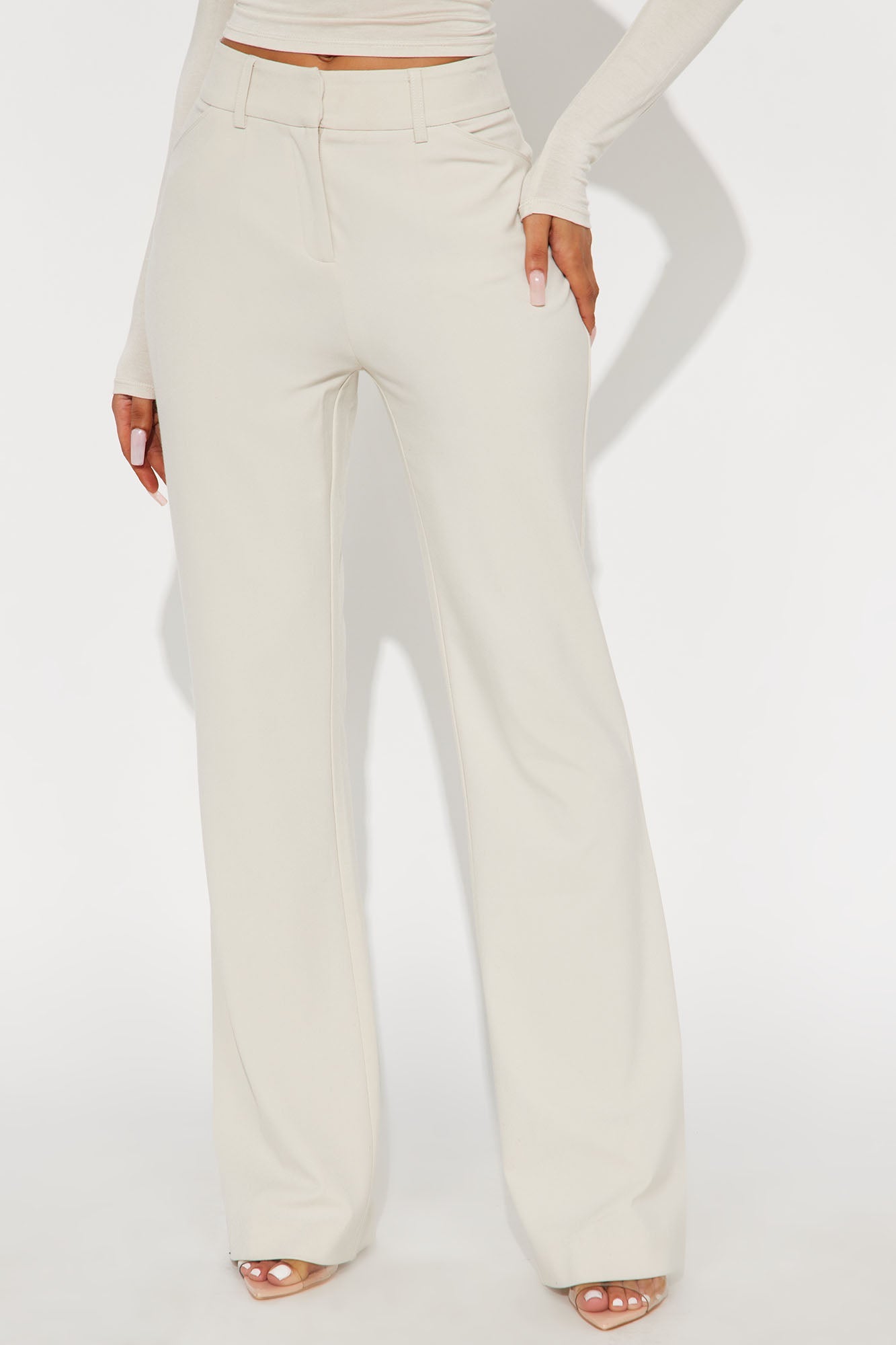 Tasha Dressy High Rise Pants - Oatmeal