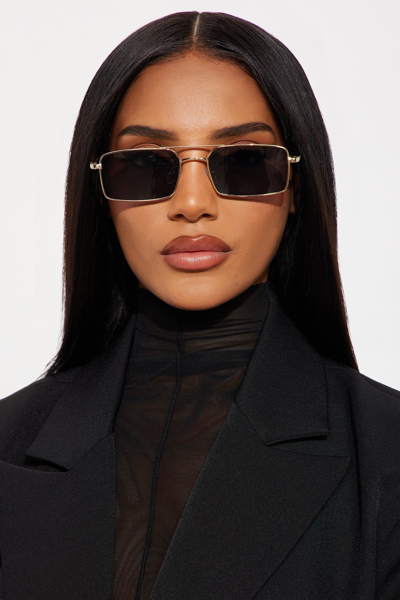 Lust Looks Squared Aviator Sunglasses - Gold/Black