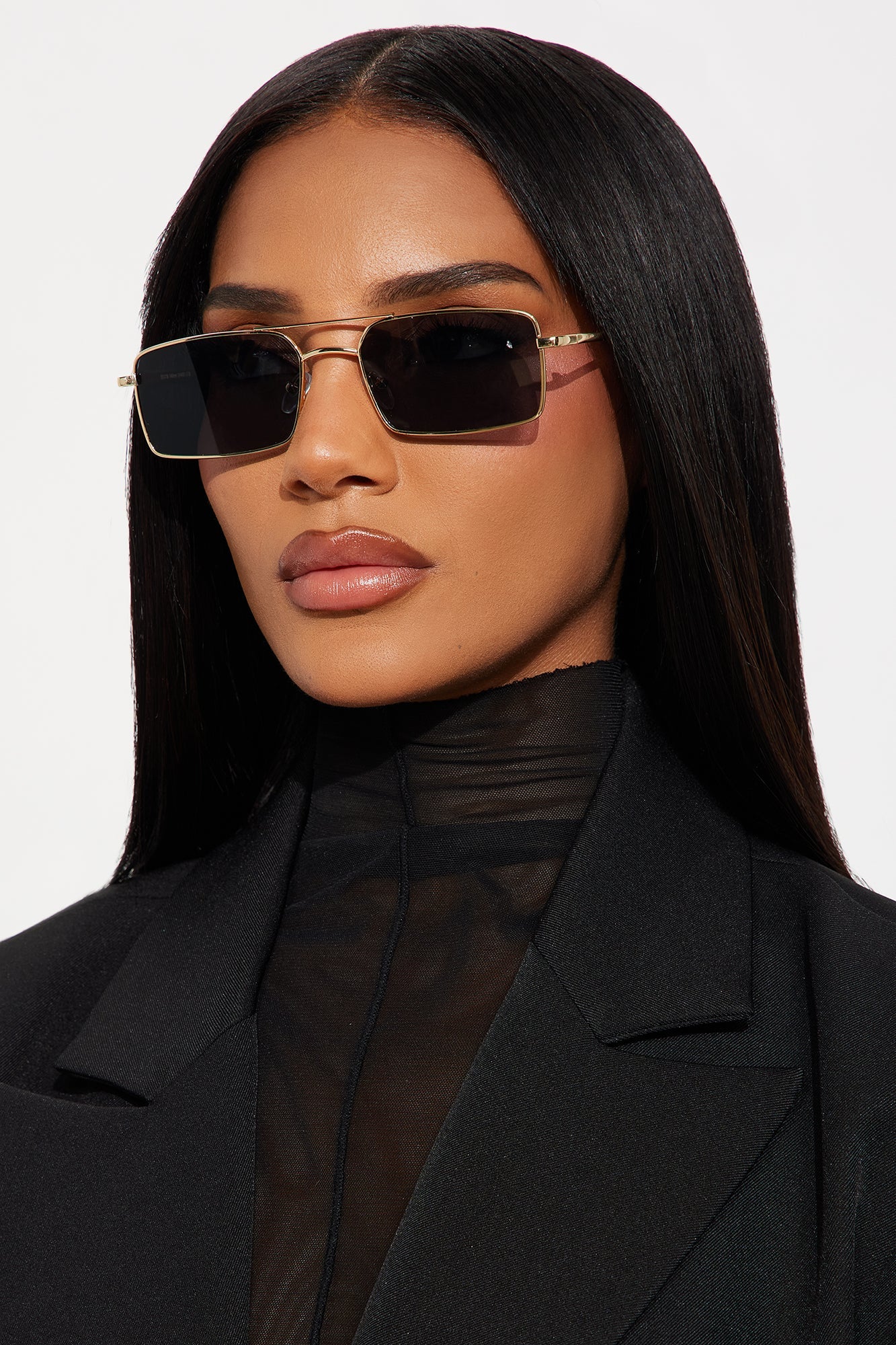 Lust Looks Squared Aviator Sunglasses - Gold/Black