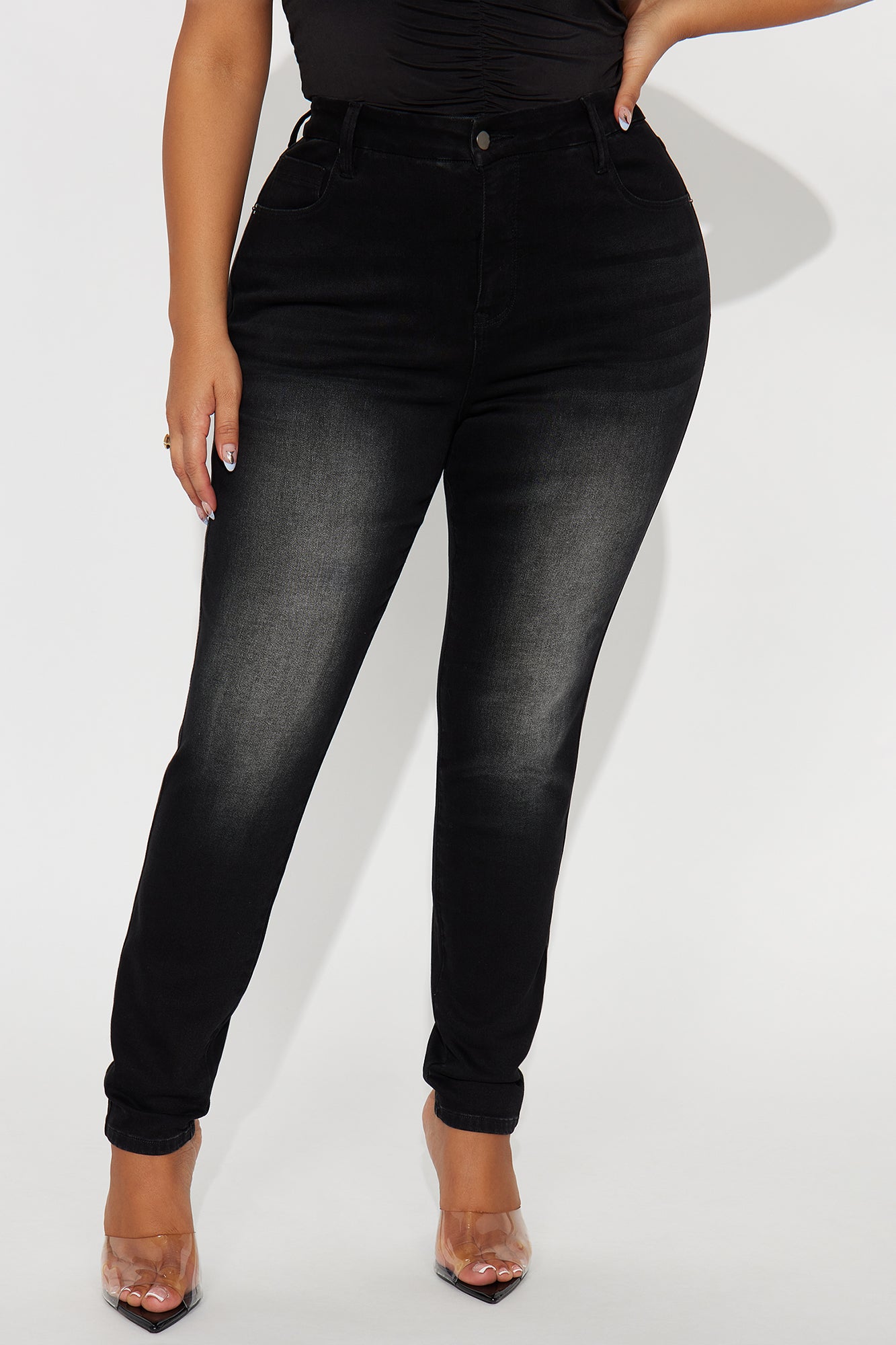 Hold You In Compression Skinny Jean - Black Wash