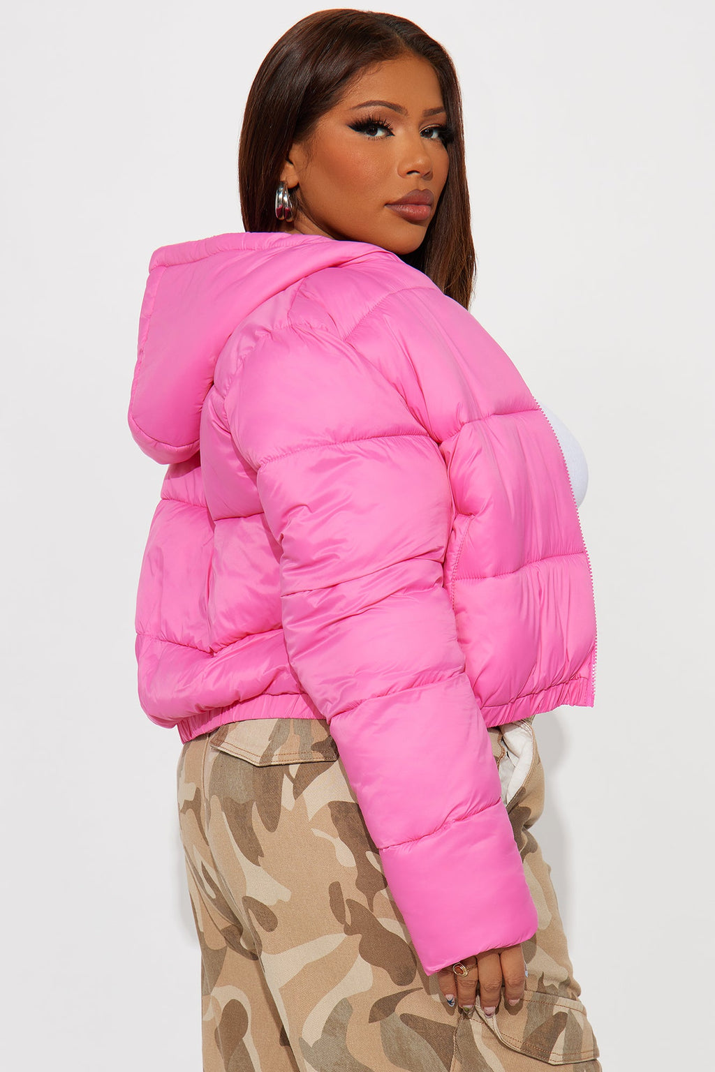 Up And About Puffer Coat - Pink