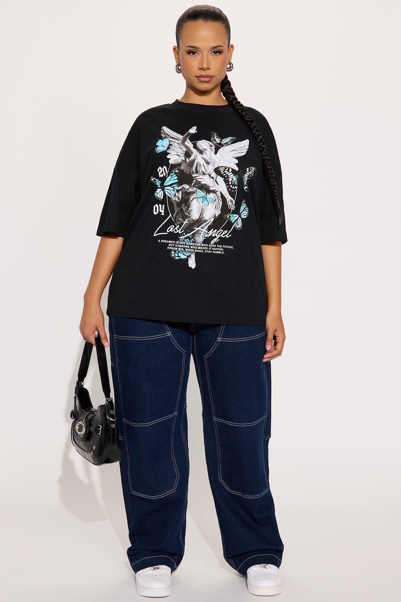 Lost Angel Oversize Tee - Black