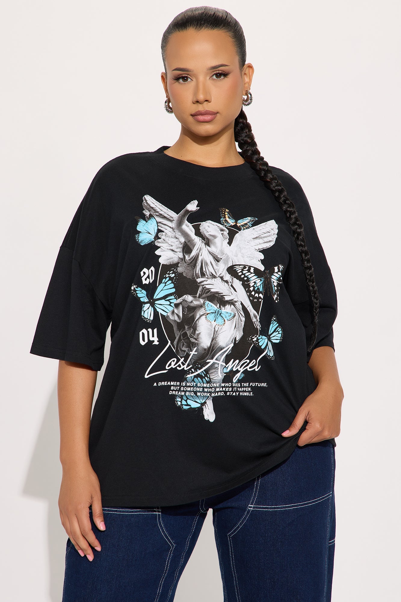 Lost Angel Oversize Tee - Black