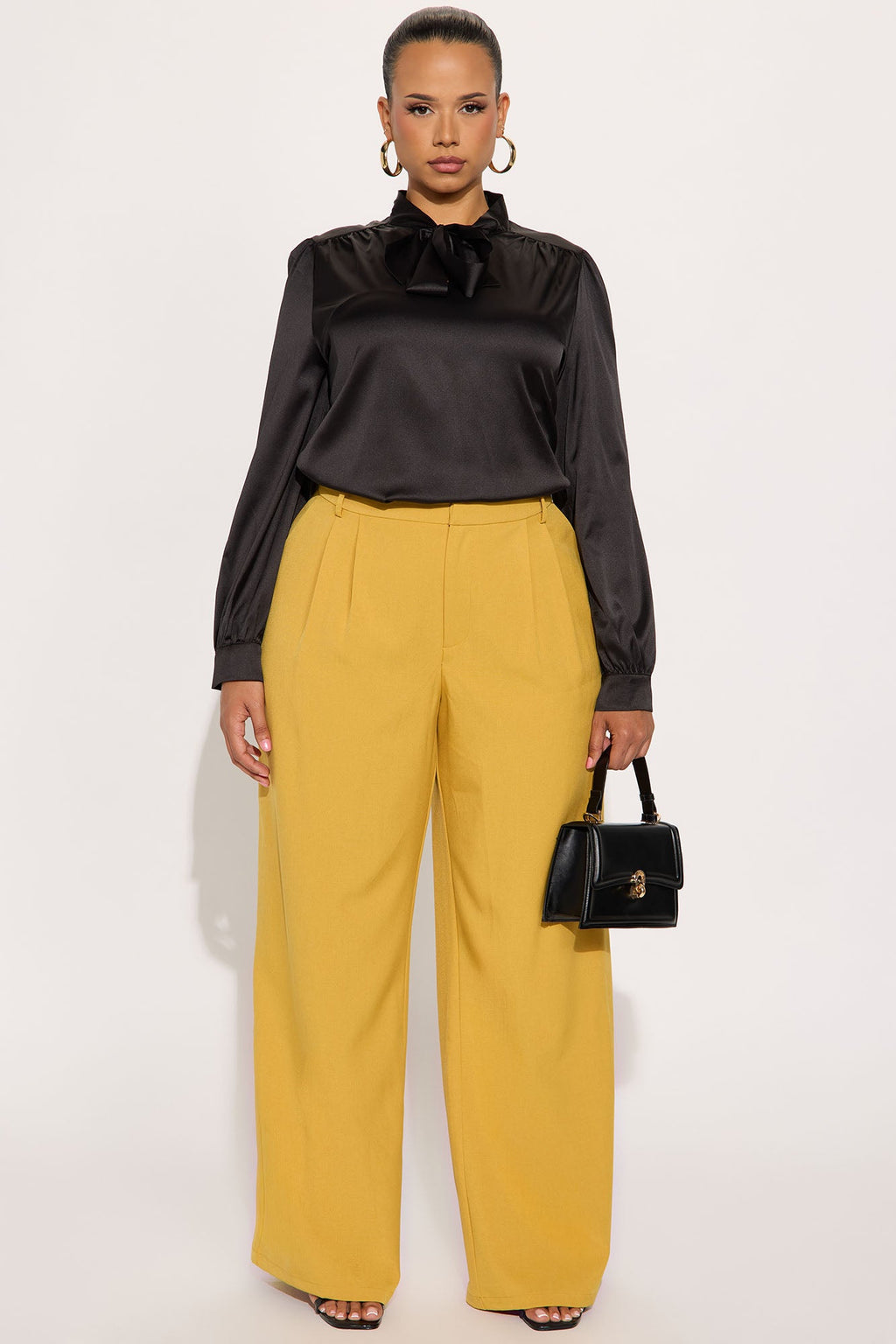 Cynthia Wide Leg Trouser Pant 33″ - Mustard