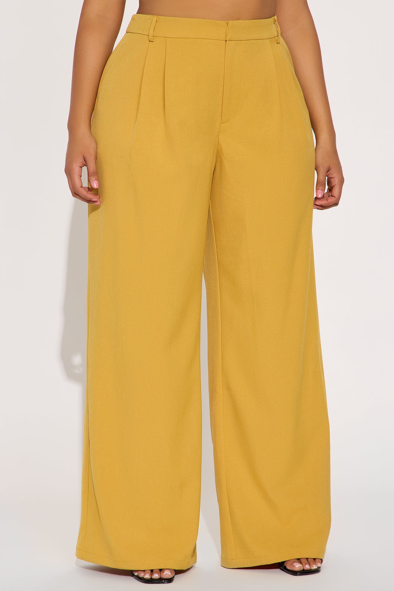 Cynthia Wide Leg Trouser Pant 33″ - Mustard