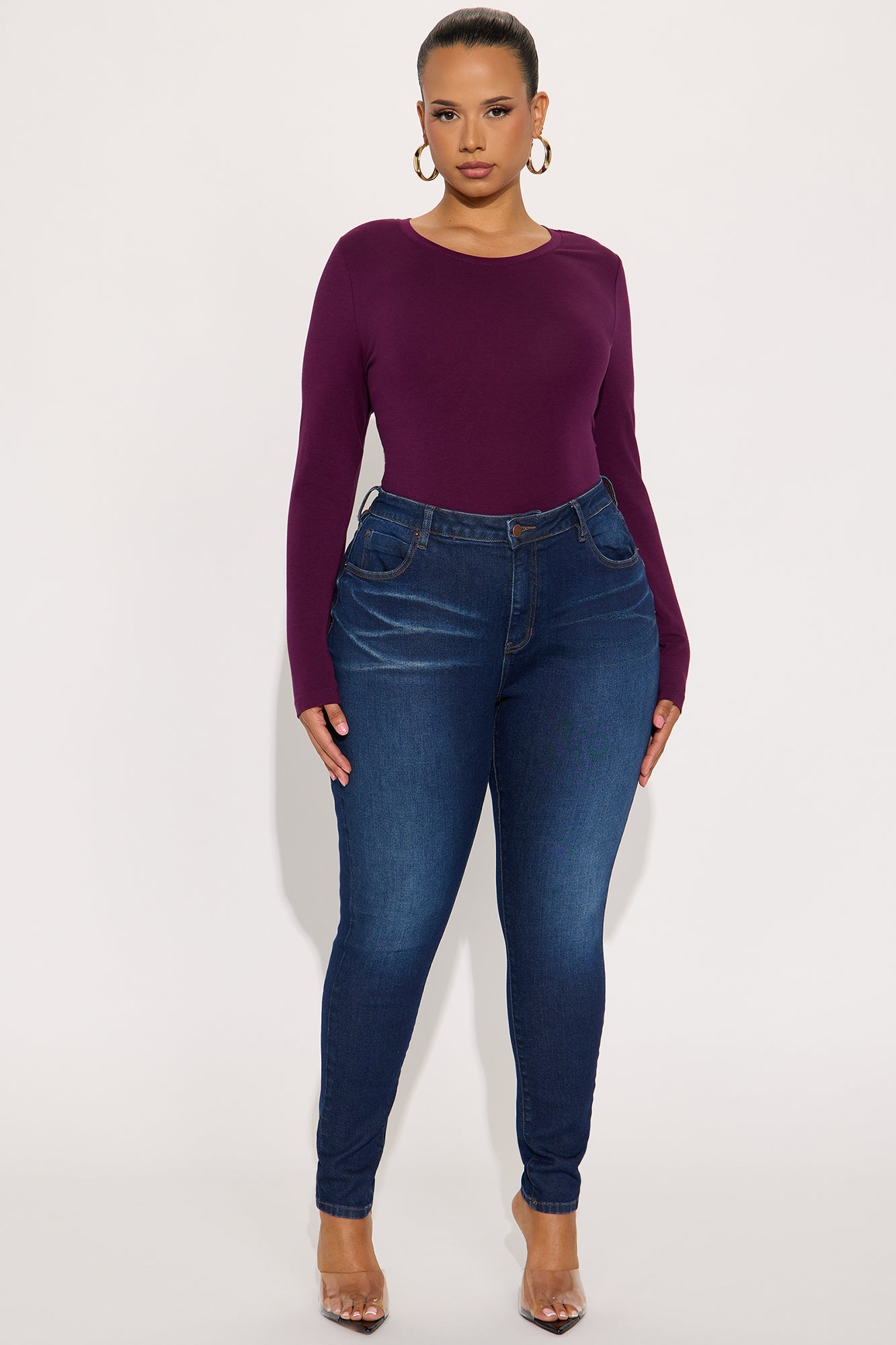 Julia Long Sleeve Top - Plum