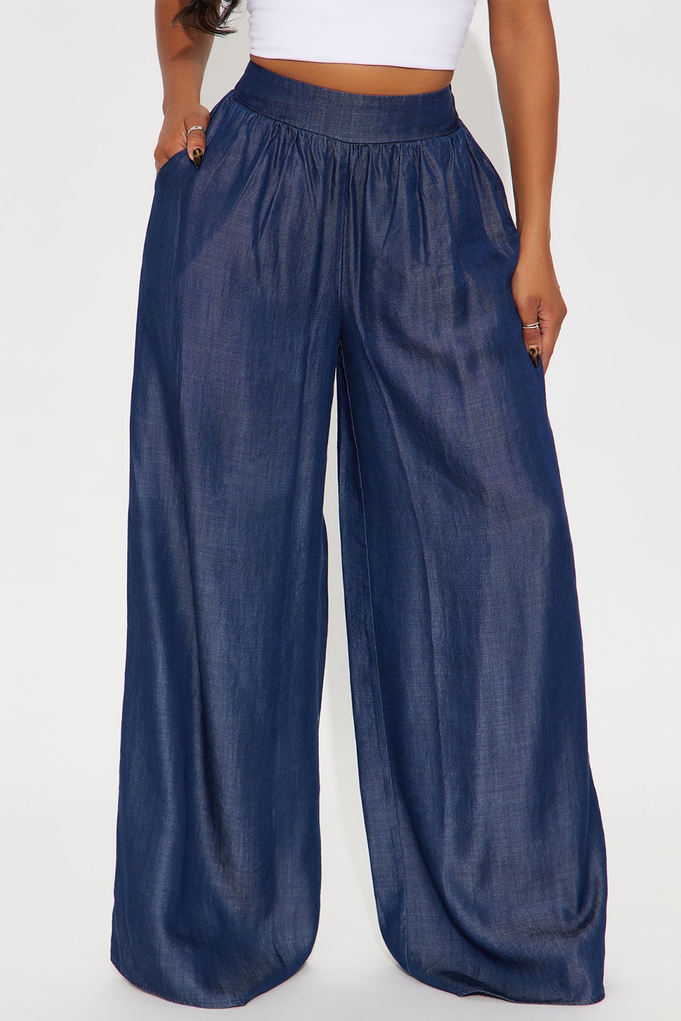 Gloriana Wide Leg Pant - Dark Wash