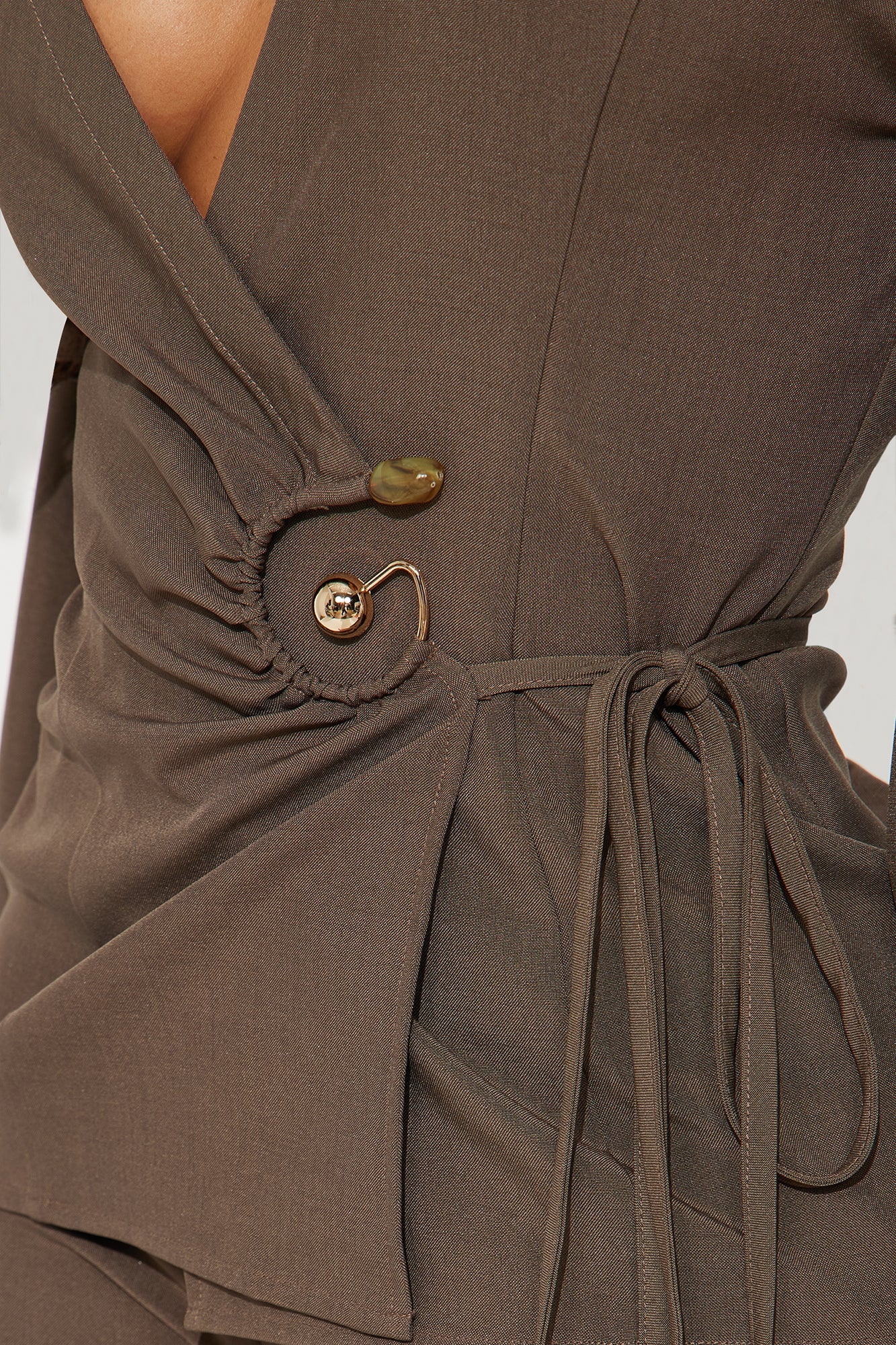 More Than You Know Wrap Top Short Set - Olive