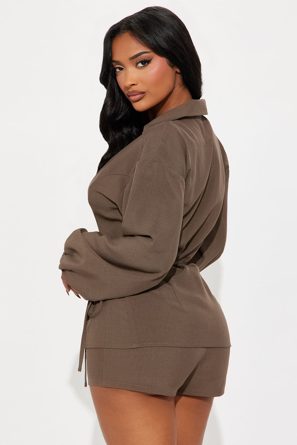 More Than You Know Wrap Top Short Set - Olive