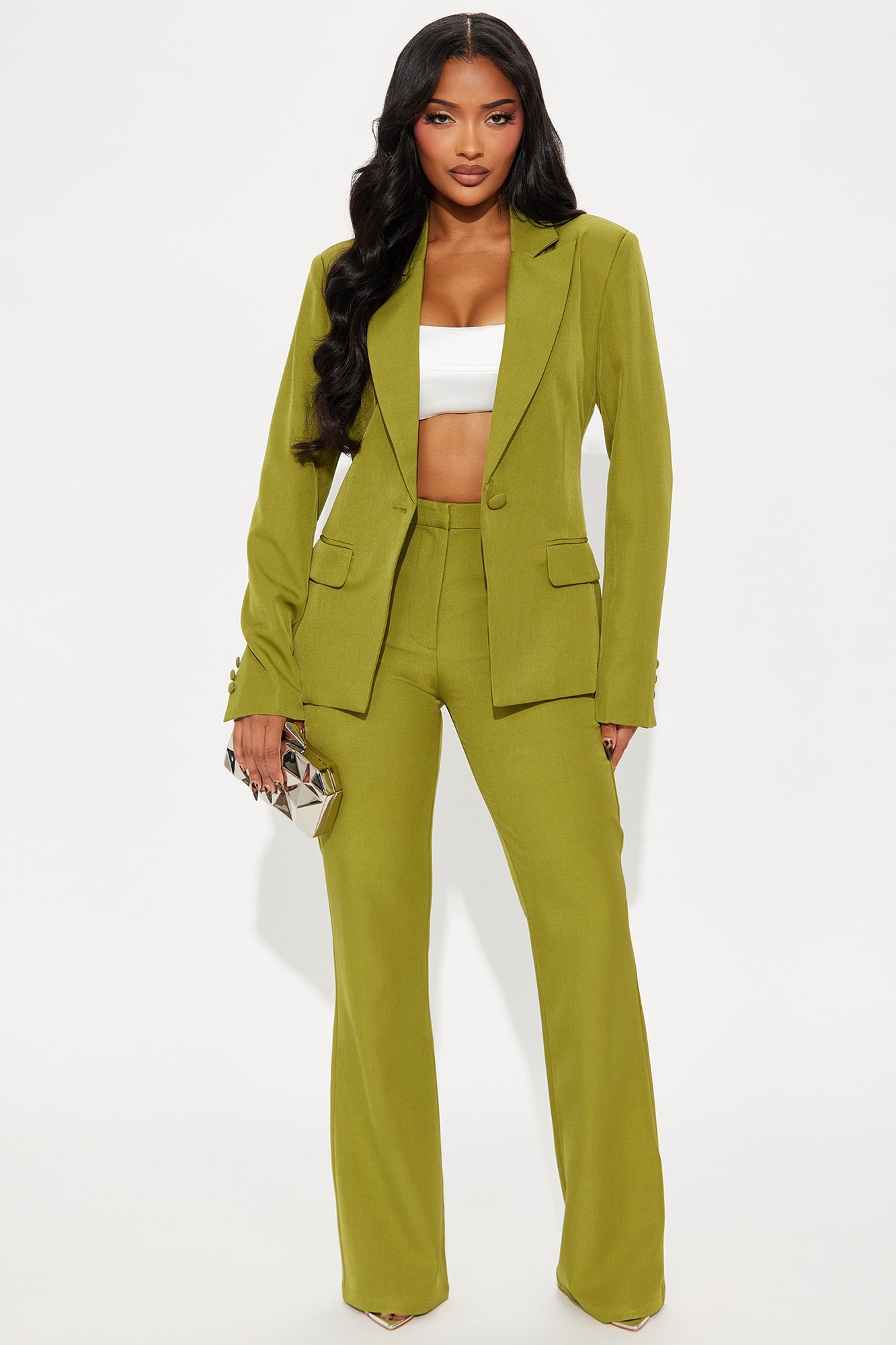 Breaking Even Flare Trouser - Chartreuse