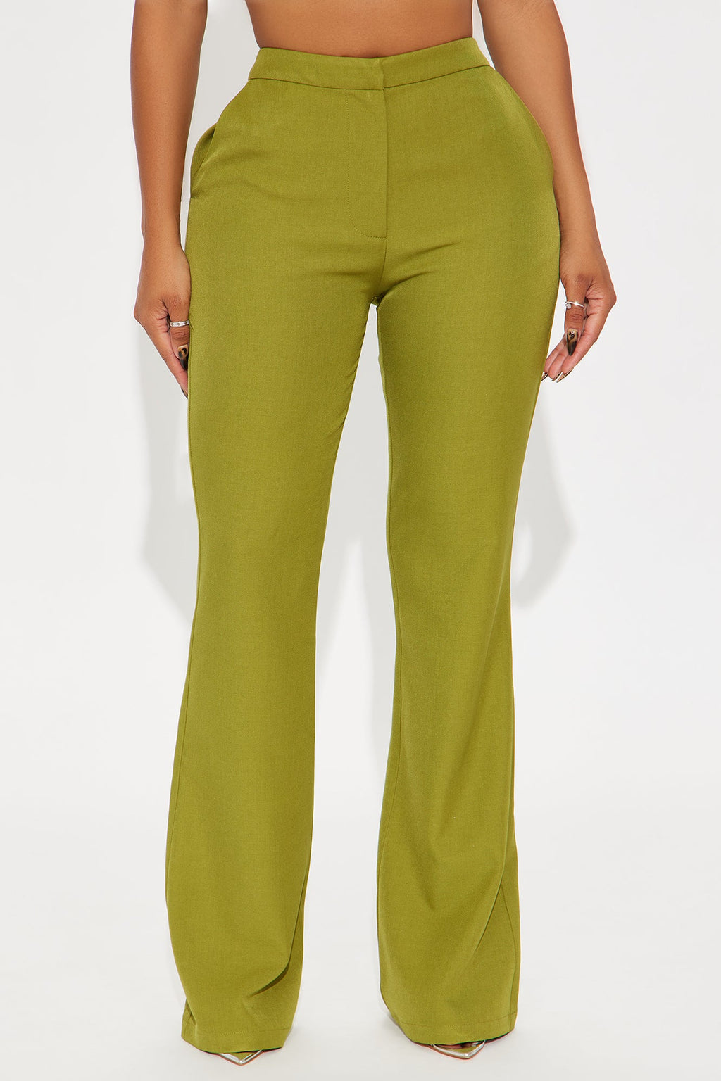 Breaking Even Flare Trouser - Chartreuse