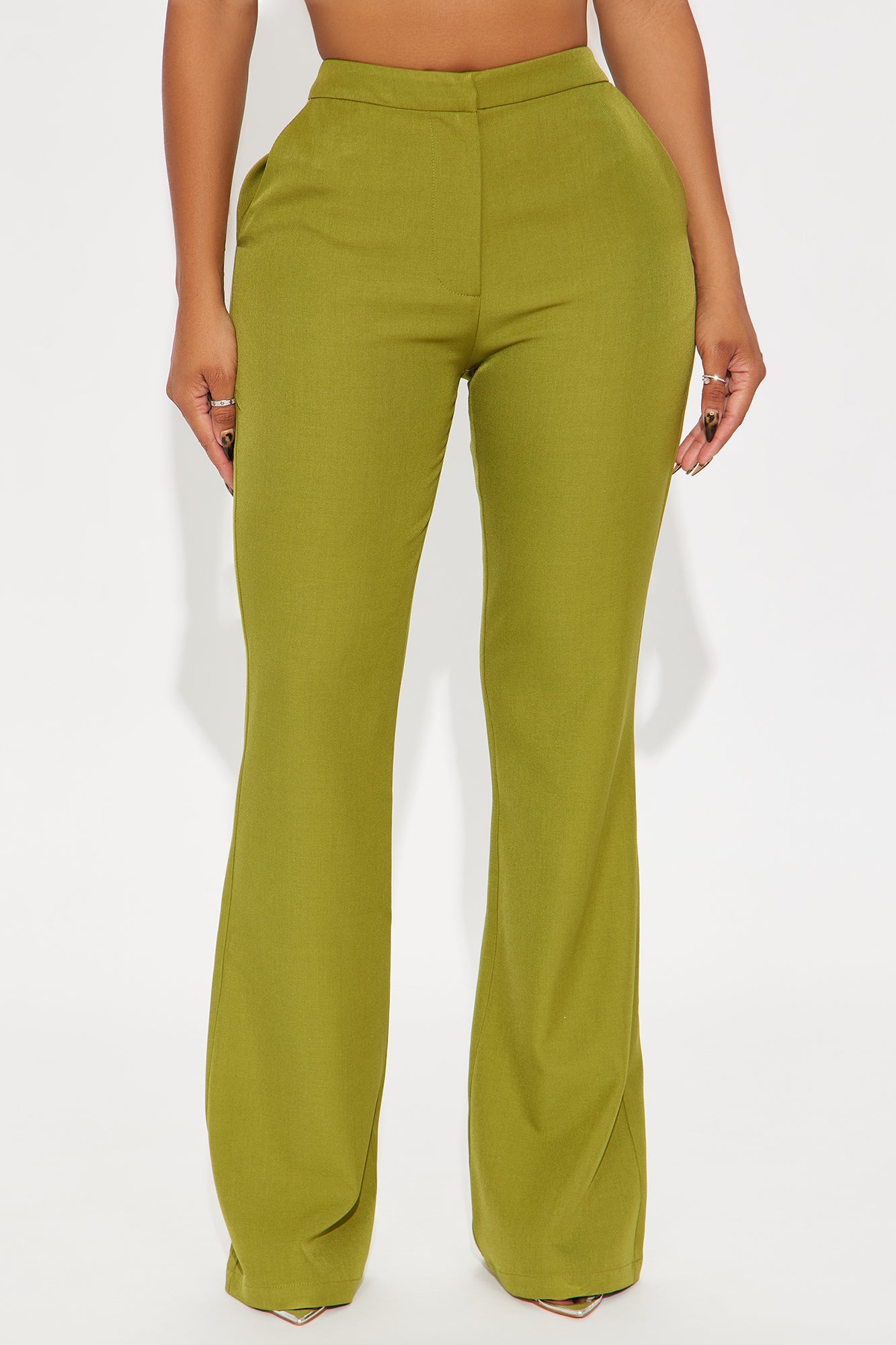 Breaking Even Flare Trouser - Chartreuse
