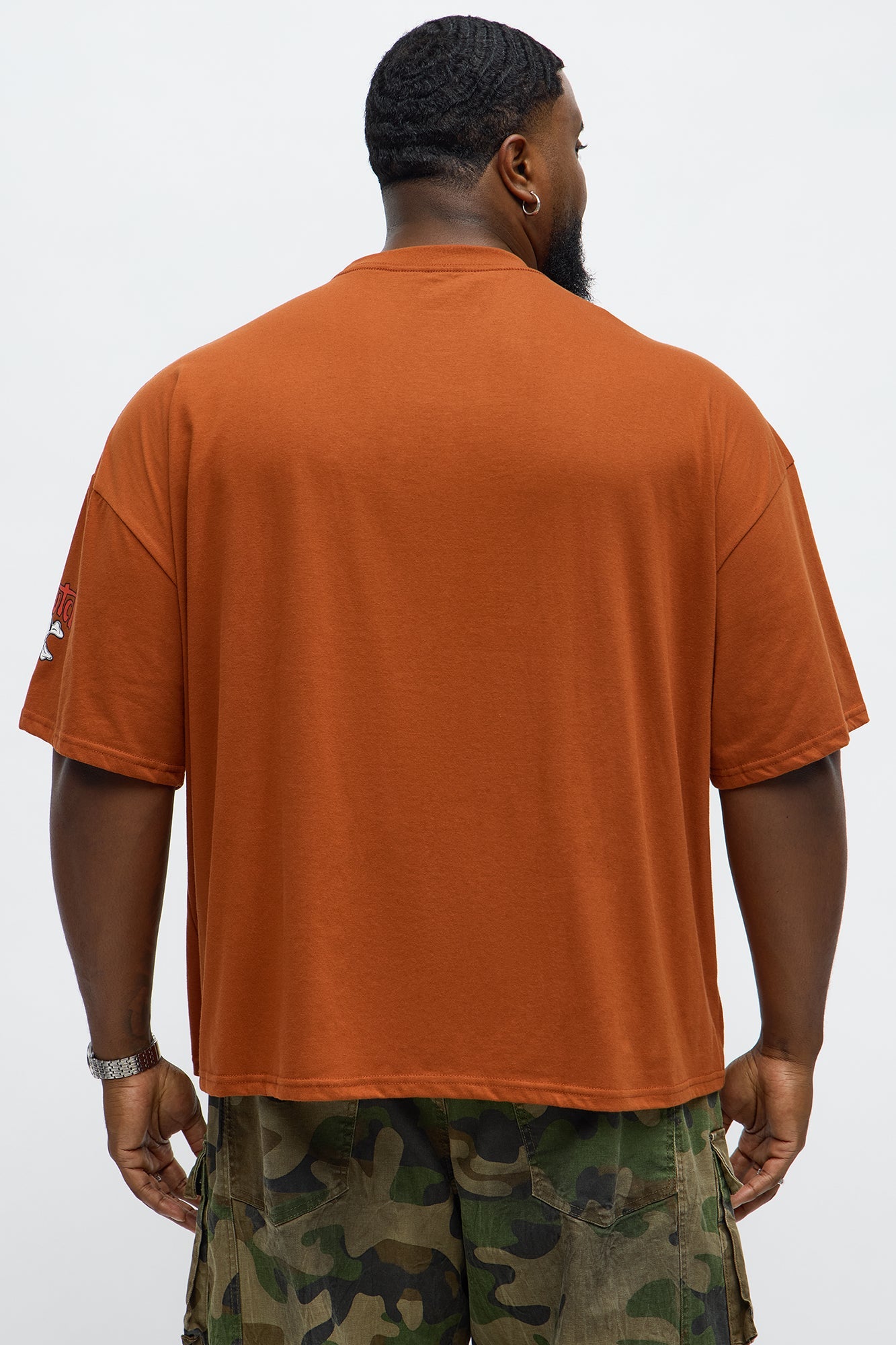 Oversized Von Dutch Eagle Wings Tee - Brown