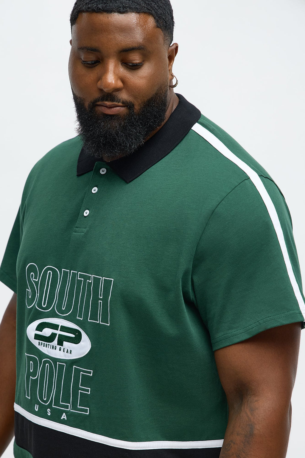 Southpole Relaxed Fit Collared Graphic Shirt - Olive