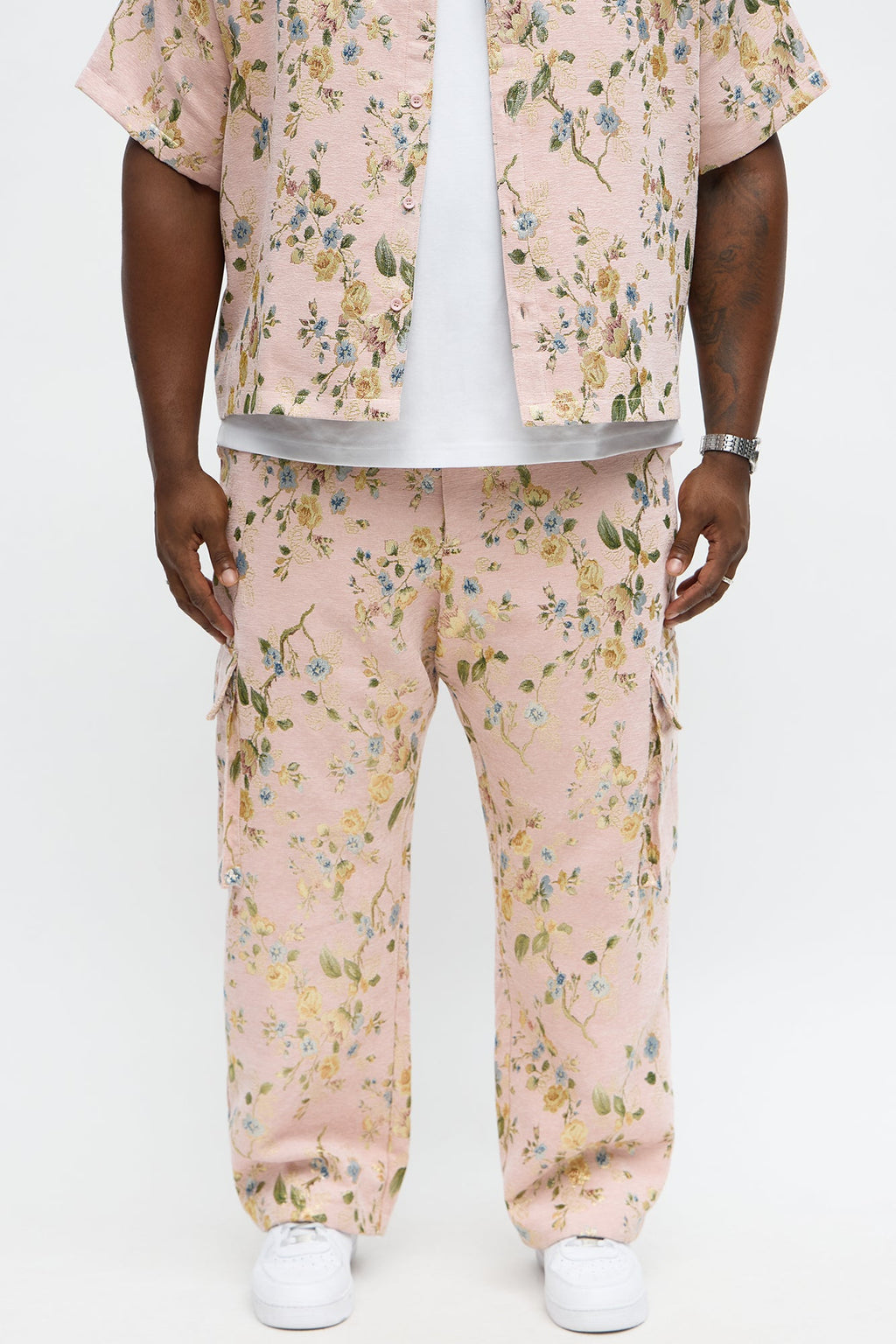 Baggy Blooming Cargo Pant - Pink