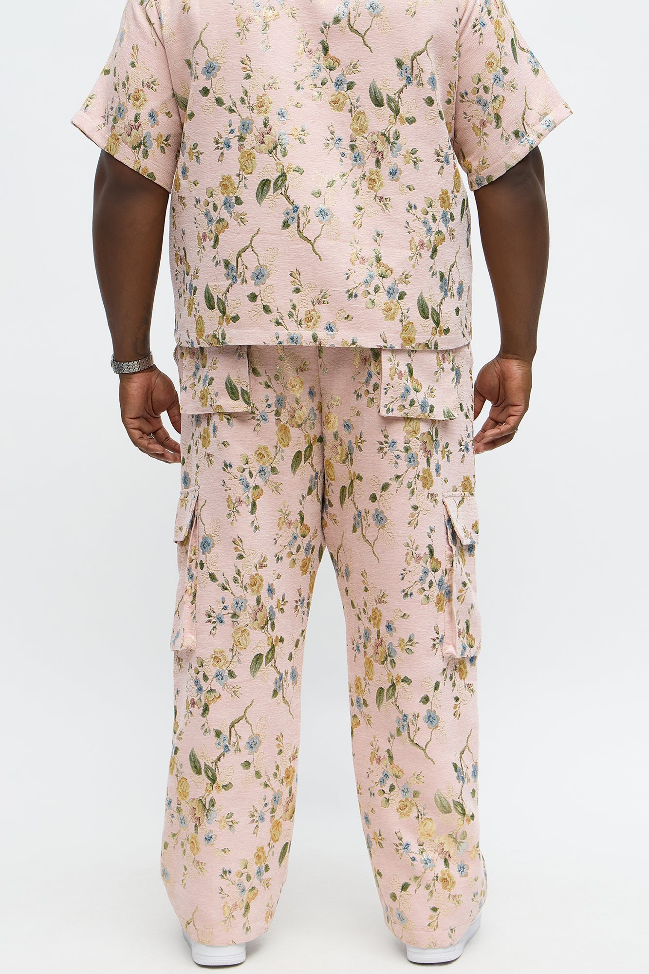Baggy Blooming Cargo Pant - Pink