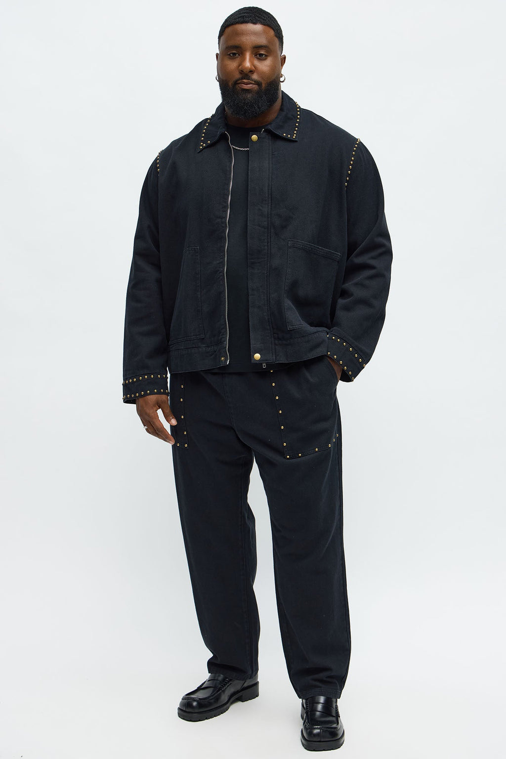 Slim Studded Pant - Black
