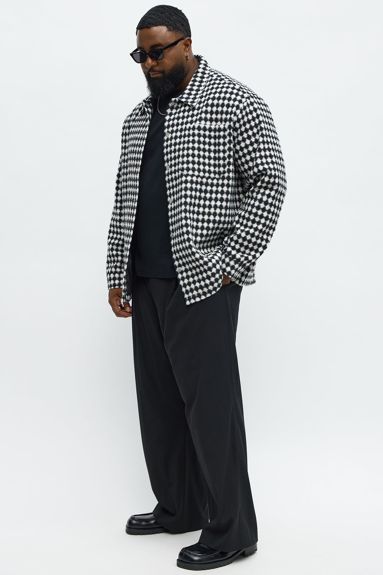The Modern Stretch High Waisted Baggy Trousers - Black