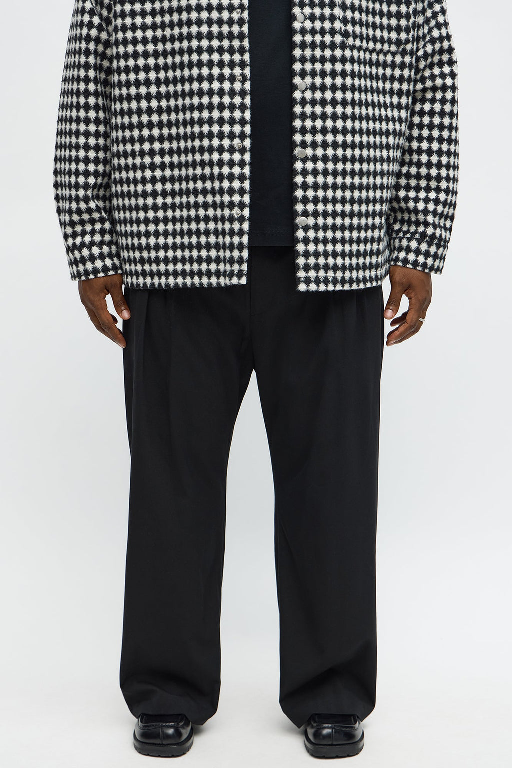 The Modern Stretch High Waisted Baggy Trousers - Black