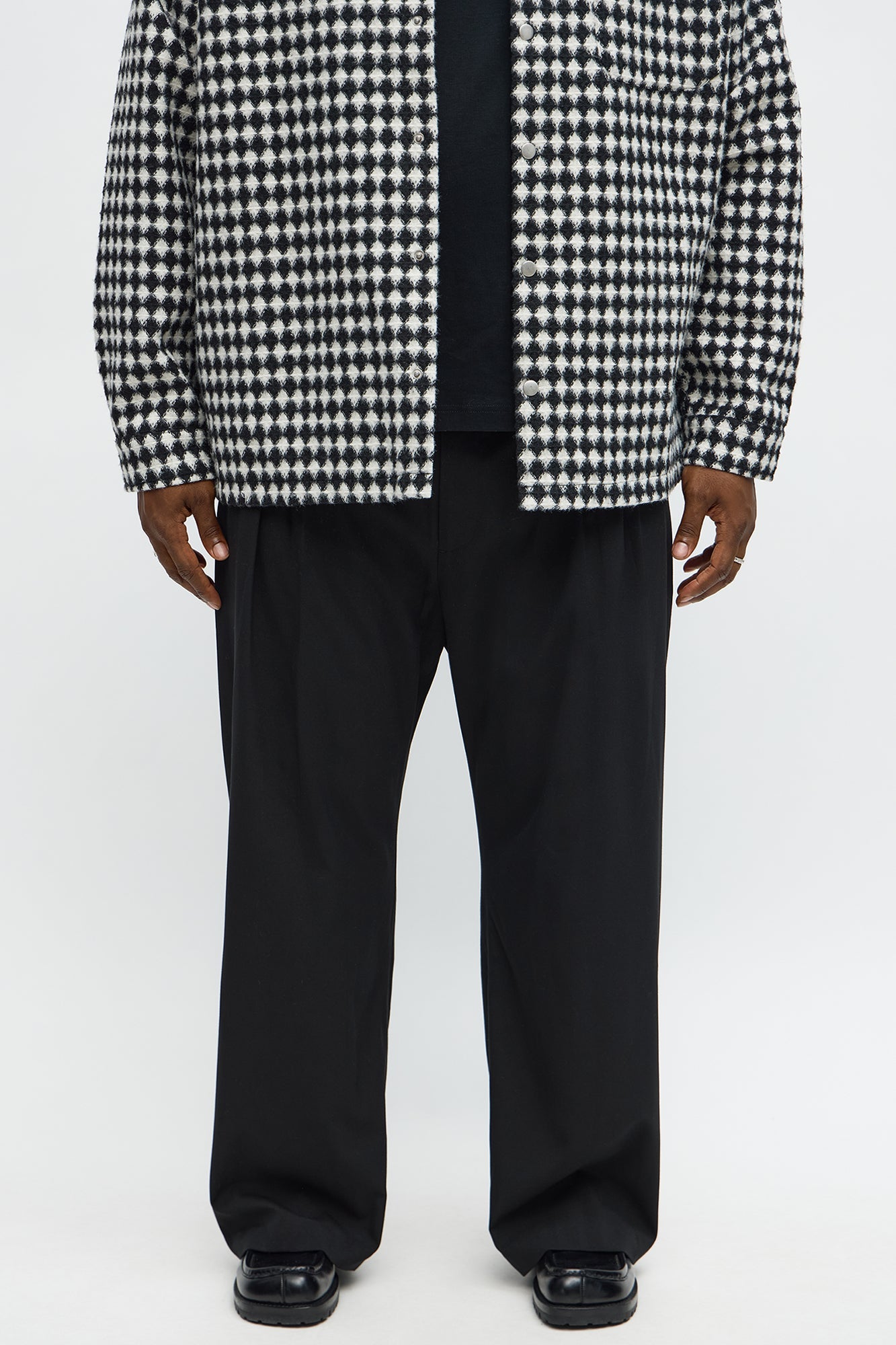 The Modern Stretch High Waisted Baggy Trousers - Black