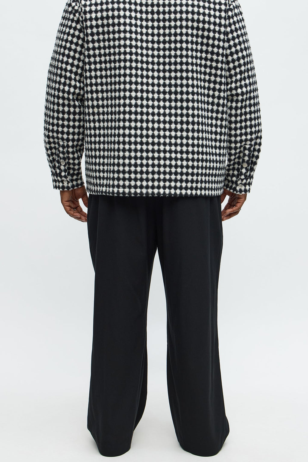 The Modern Stretch High Waisted Baggy Trousers - Black