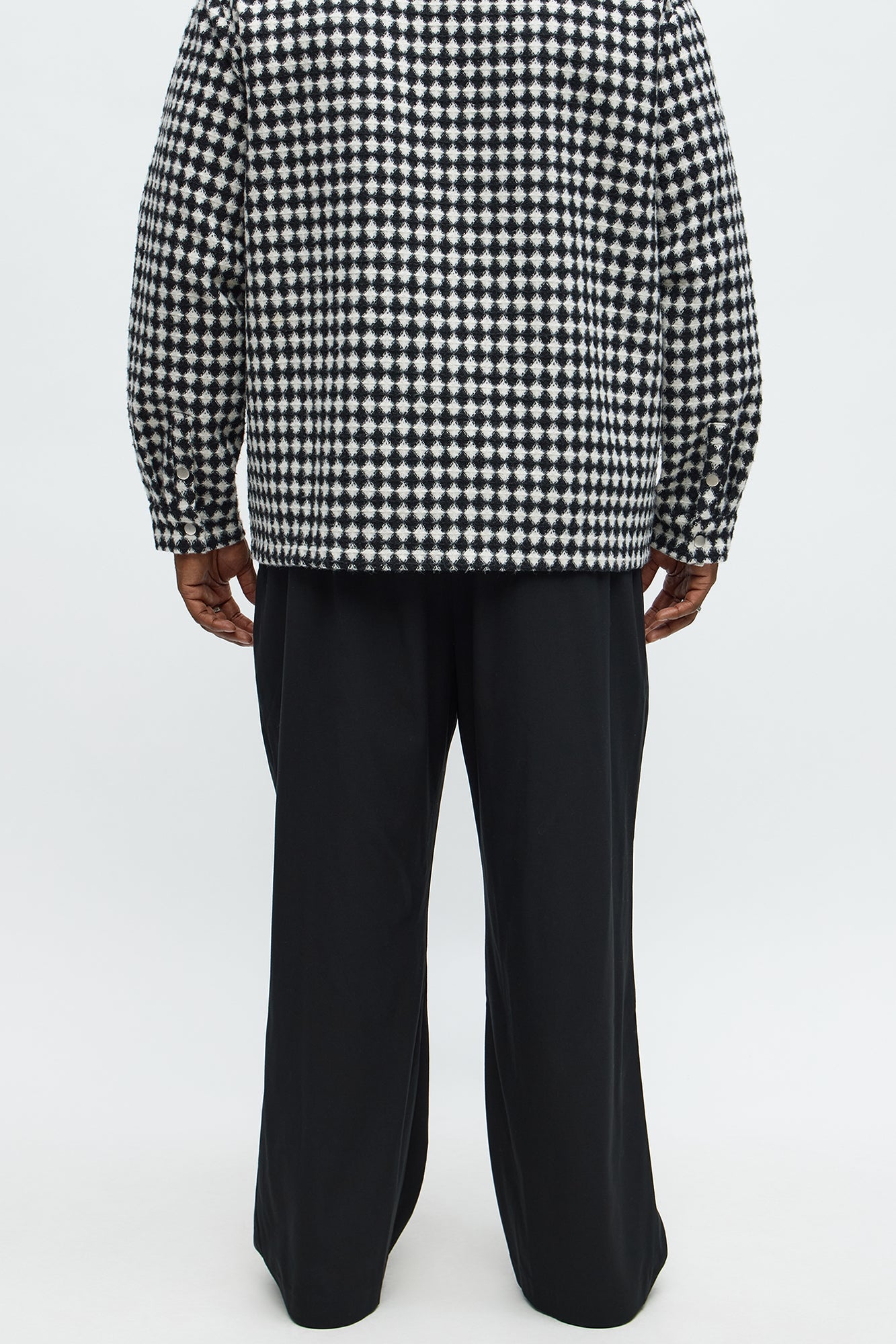 The Modern Stretch High Waisted Baggy Trousers - Black