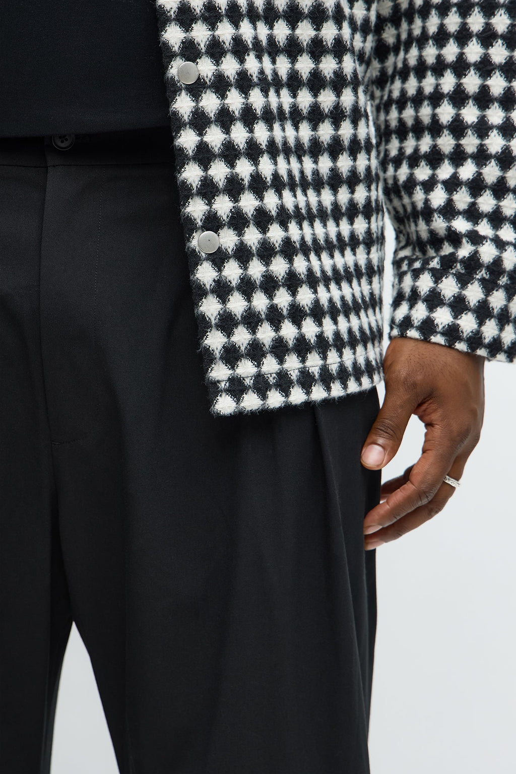 The Modern Stretch High Waisted Baggy Trousers - Black
