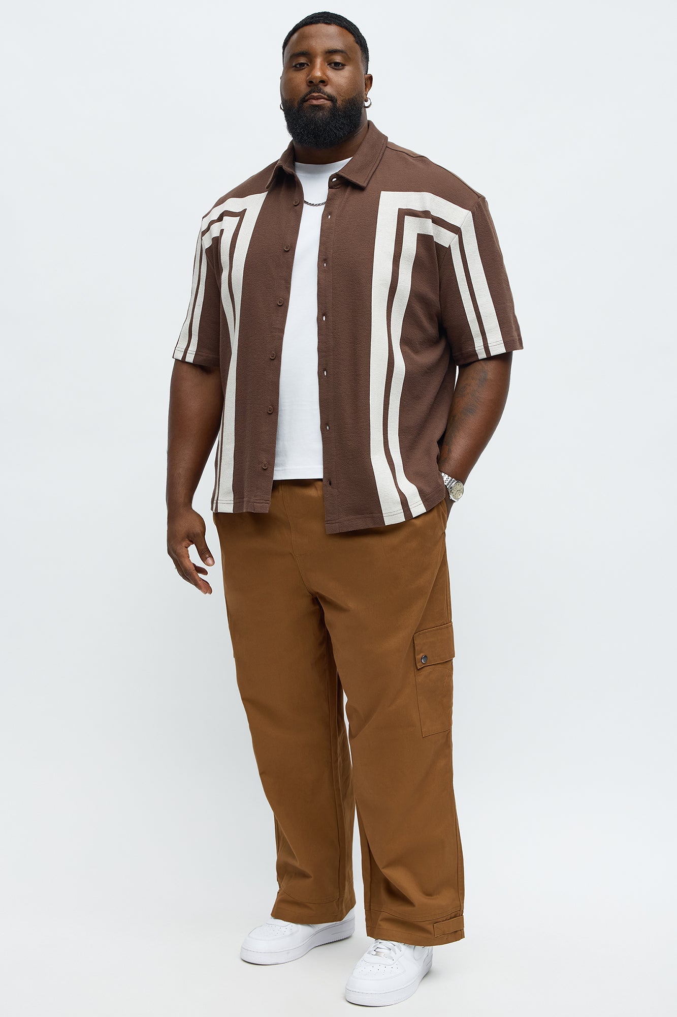 Making Ways Button Up Shirt - Brown