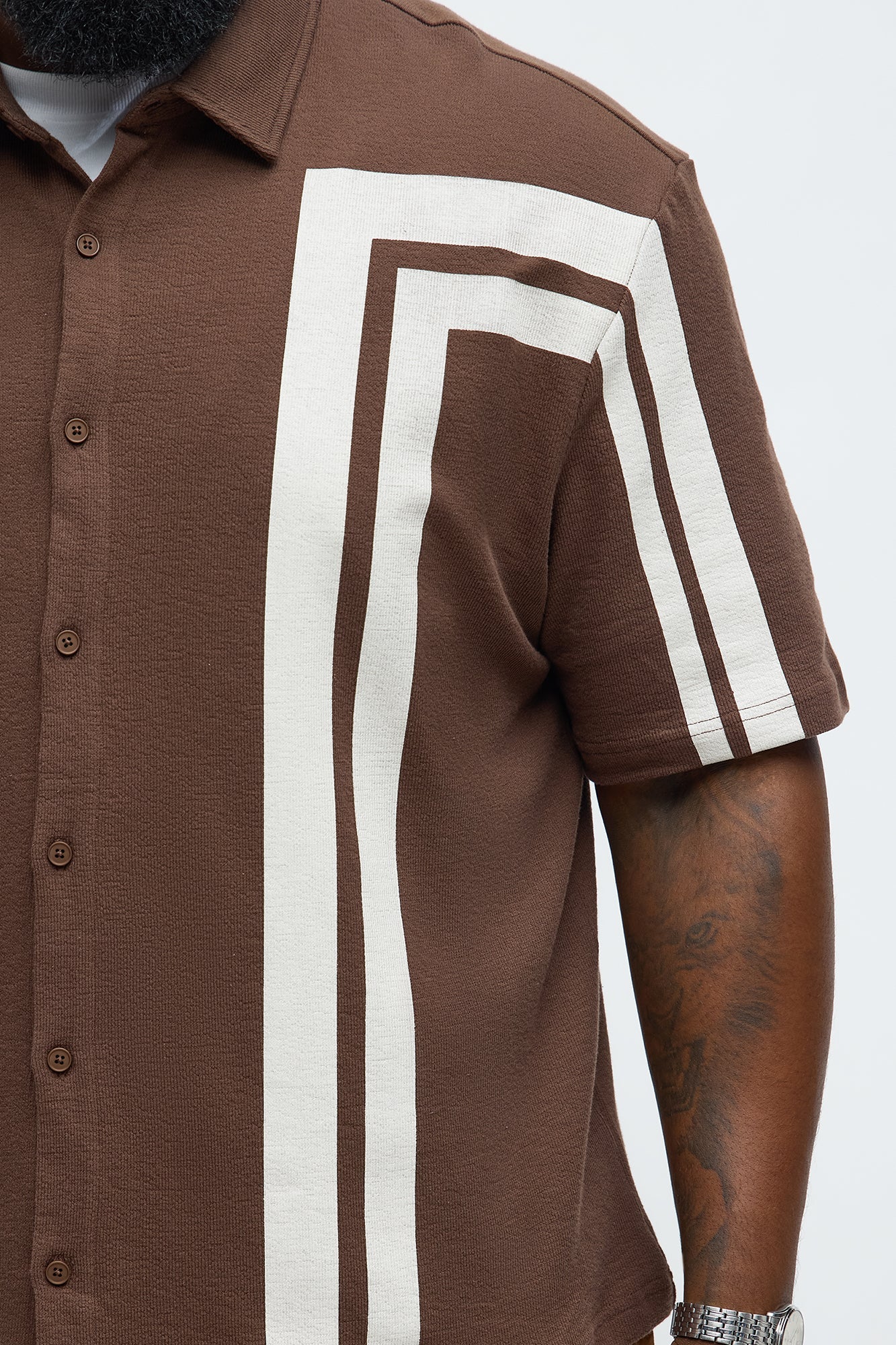 Making Ways Button Up Shirt - Brown