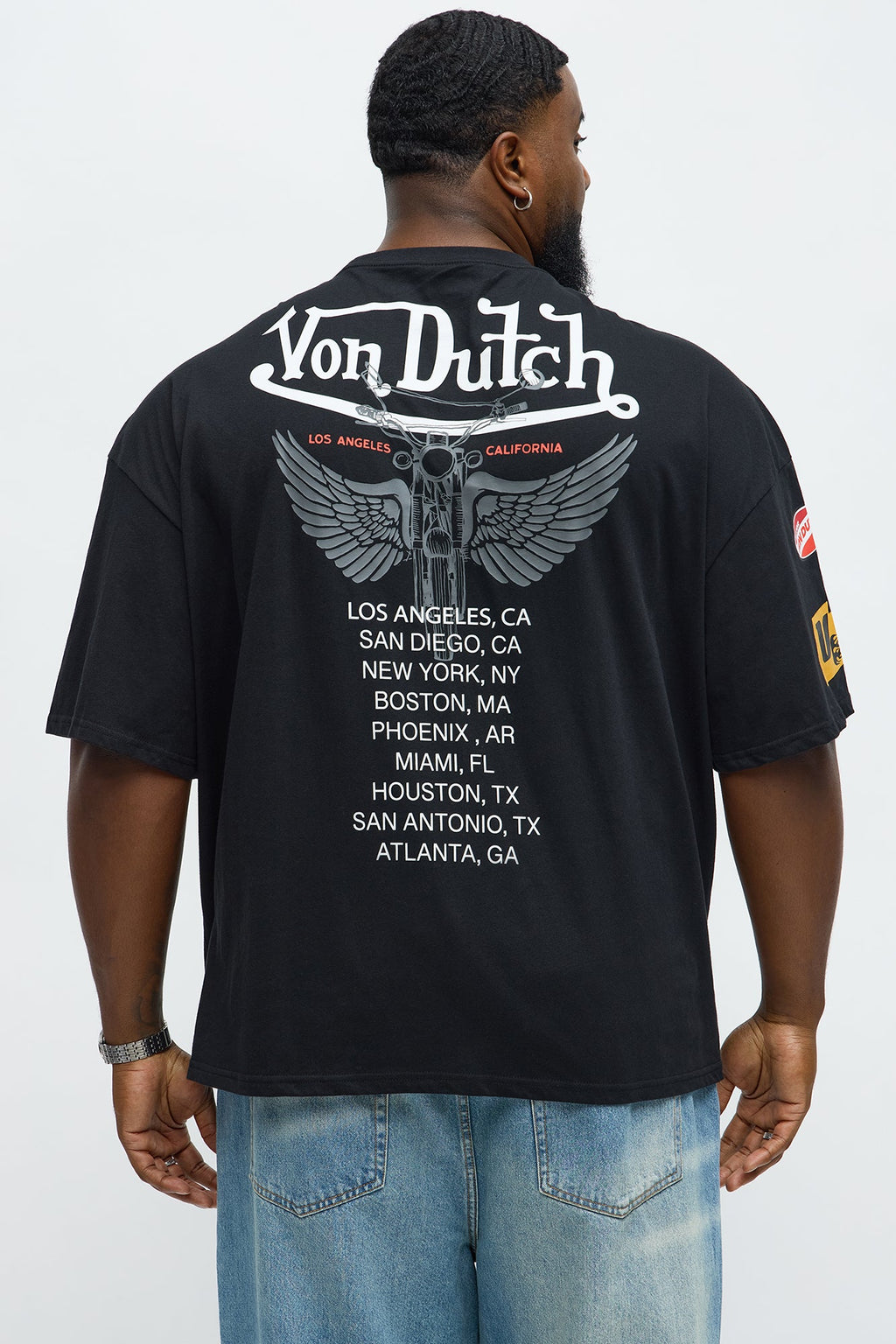 Oversized Von Dutch Tour Tee - Black