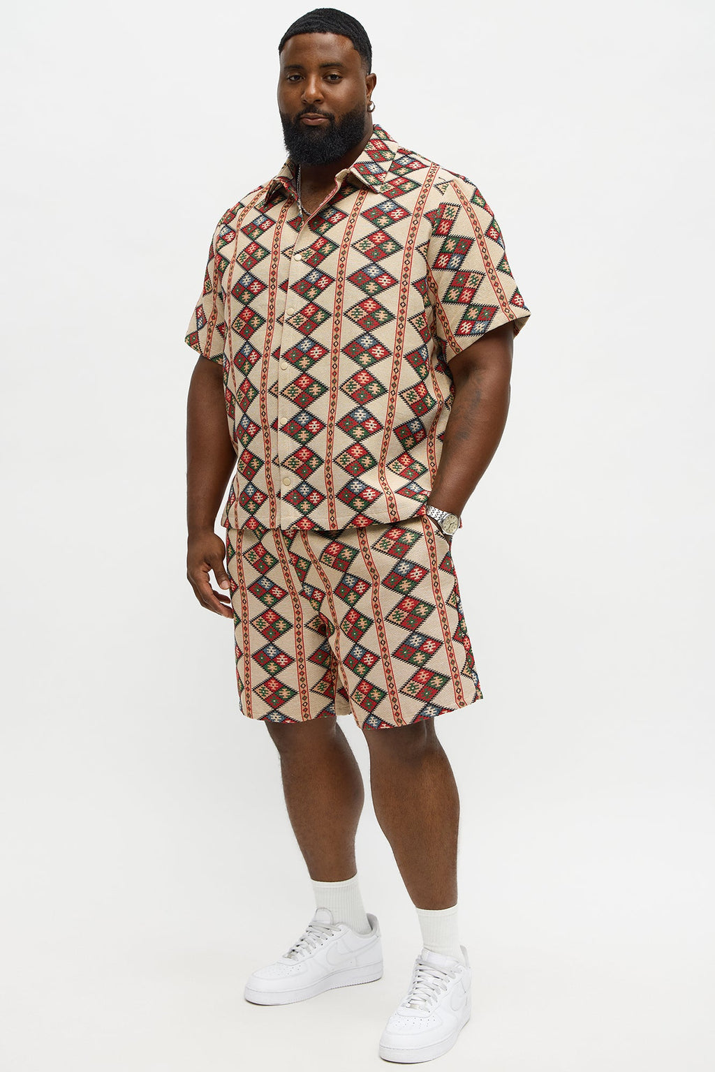 Relaxed Tribal Tapestry Short - Multi Color