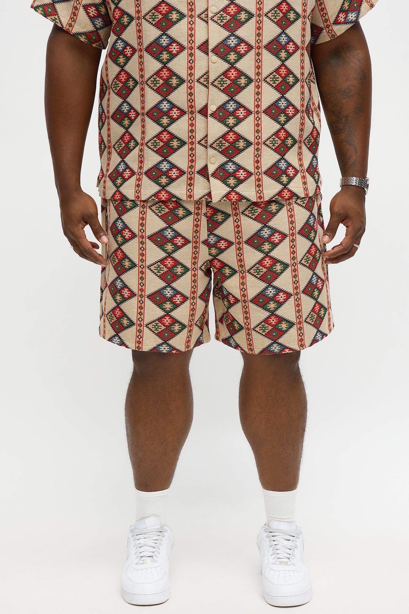 Relaxed Tribal Tapestry Short - Multi Color