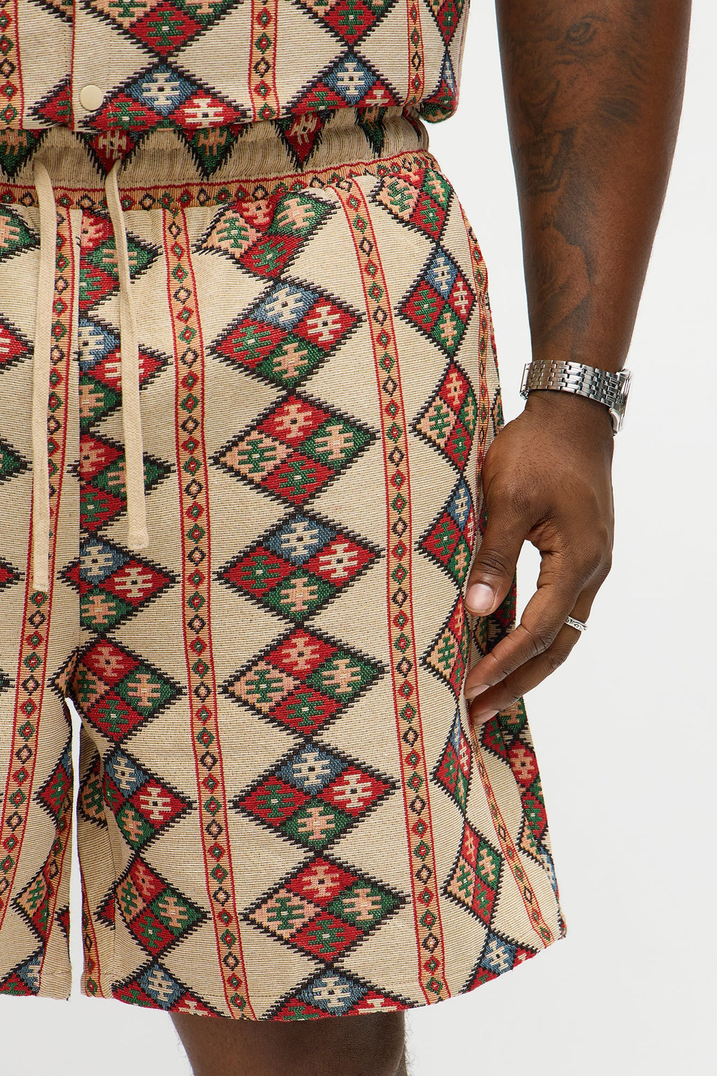 Relaxed Tribal Tapestry Short - Multi Color