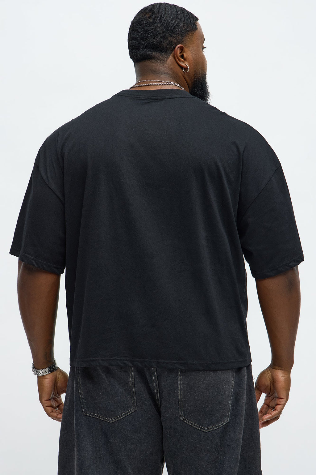 Oversized Cropped Von Dutch Moto Tee - Black