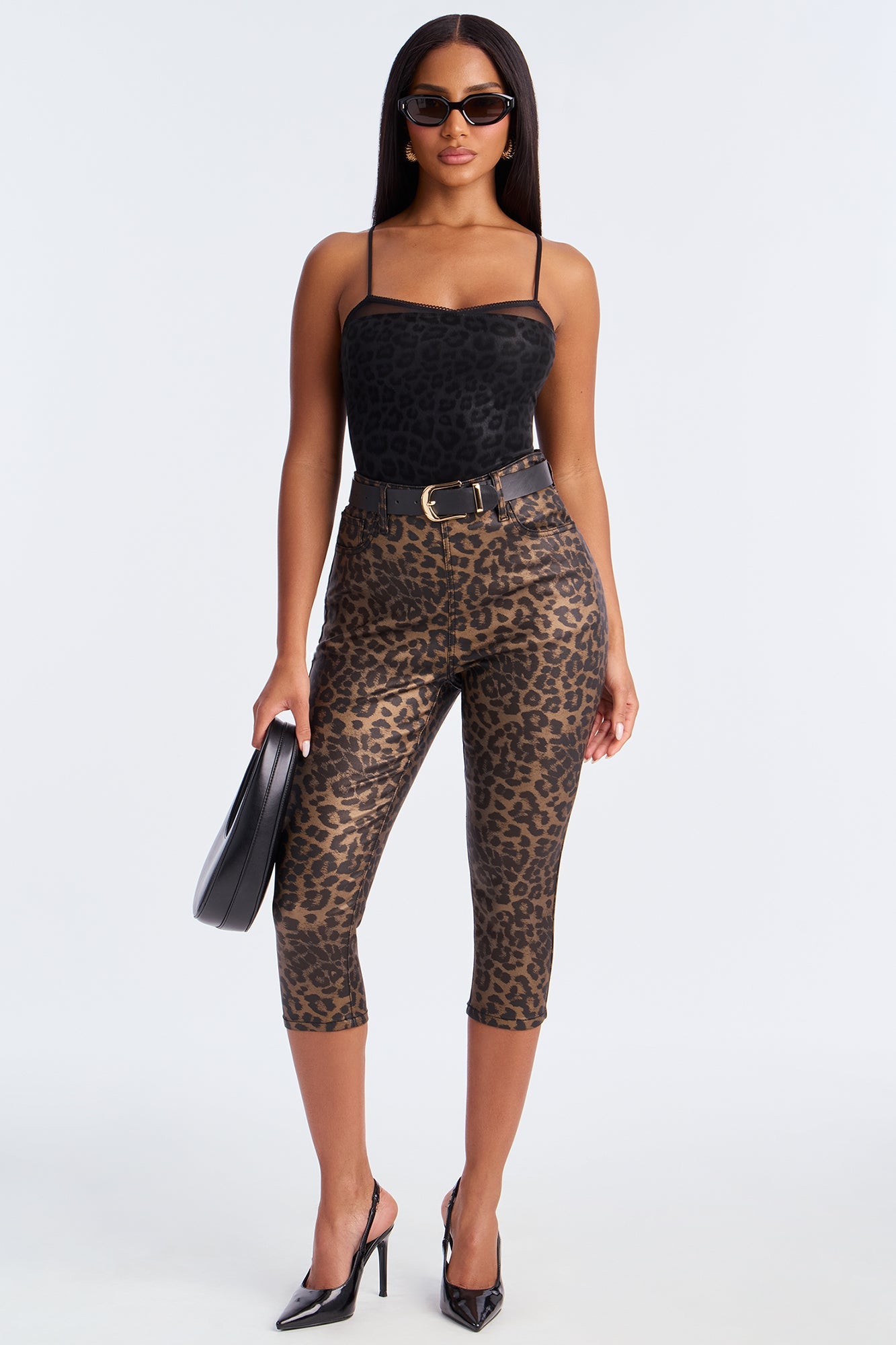 Chloe Leopard Skinny Capri Pant - Leopard