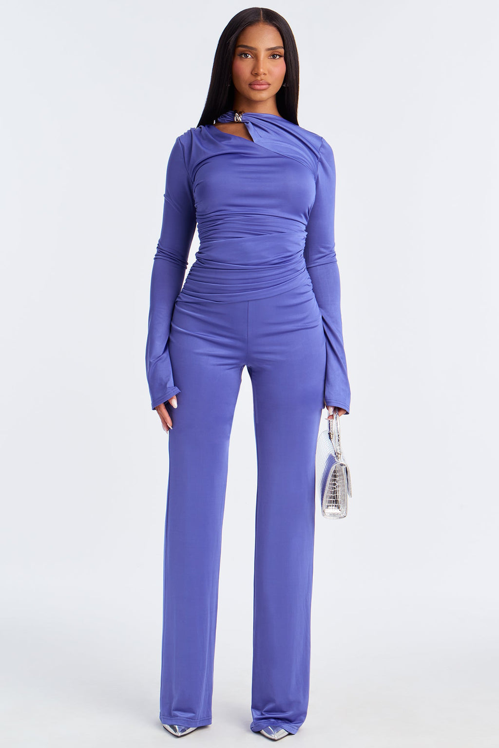 Jordi Long Sleeve Jumpsuit - Blue