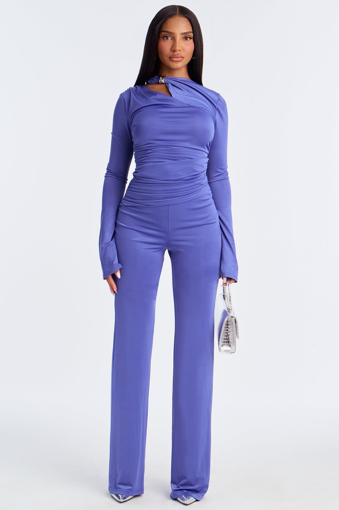 Jordi Long Sleeve Jumpsuit - Blue