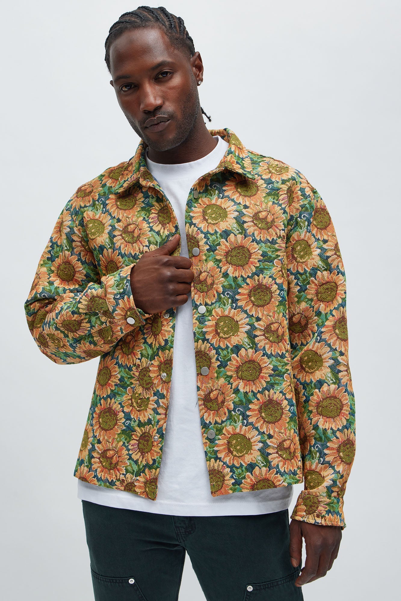 Sunflower Tapestry Button Up Shirt - Multi Color
