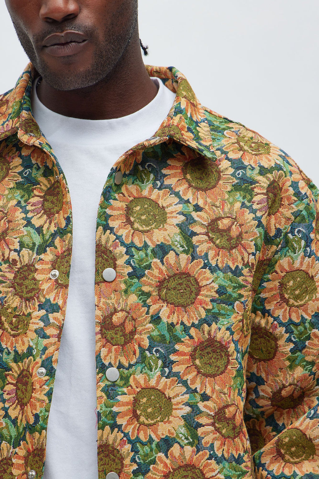 Sunflower Tapestry Button Up Shirt - Multi Color
